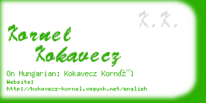 kornel kokavecz business card